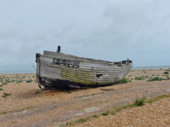 
Derelict fishing boat, Dungeness, June 2013